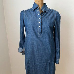 NEW Denim Shirt-dress long sleeve with pearl snaps.
